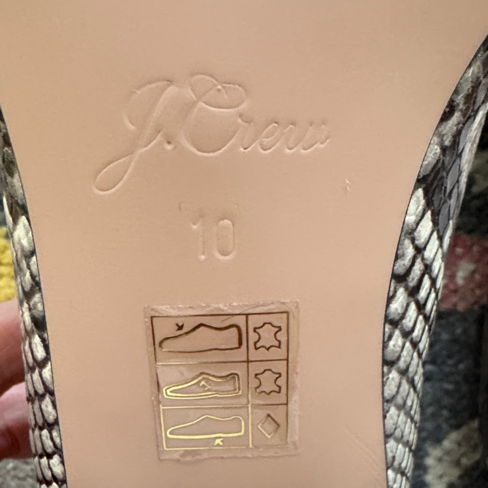 J. Crew Kiltie Snakeskin and Cream Loafers with Black Detail - Picture 6 of 7